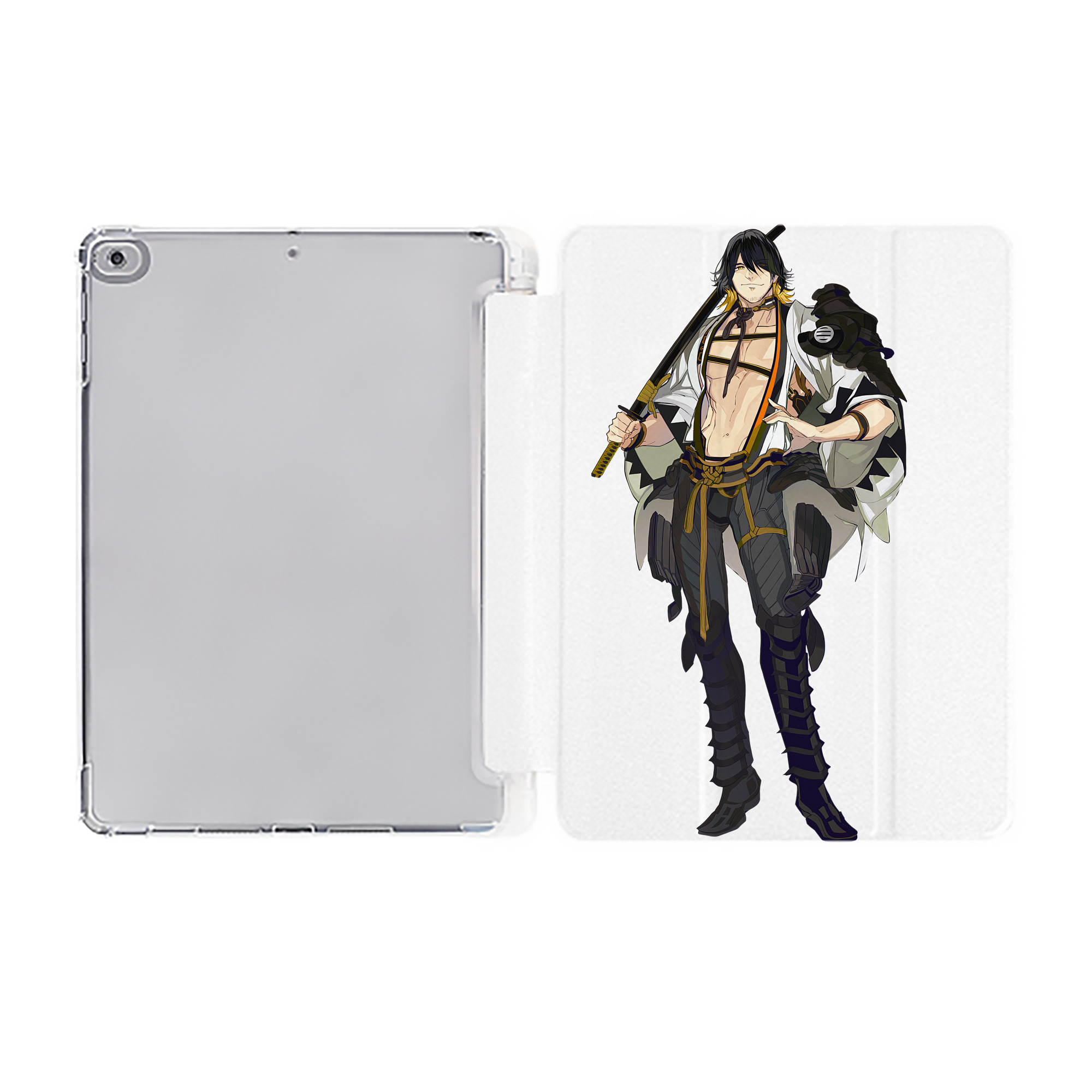 （画像用） 刀剣乱舞 Touken Ranbu IPad ケース ペン収納付き 三つ折りスタンド PUレザー×シリコン 対応機種9.5/10.5/10.9インチ